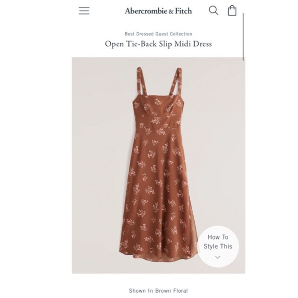 Abercrombie and Fitch Open tie-back midi slip dress